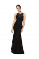 Sleeveless Black Open Back Sheath Jewel Neck Bridesmaid Dress Maidstone