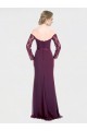 Long Sleeves Grape Low Back Mermaid Off the Shoulder Bridesmaid Dress Maidstone