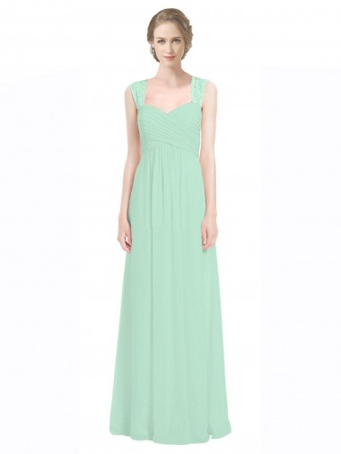 Sleeveless Mint Green Keyhole Back A-Line Sweetheart Bridesmaid Dress Maidstone
