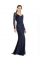 Long Sleeves Dark Navy Keyhole Back Mermaid Sweetheart Prom Dress / Bridesmaid Dress Maidstone