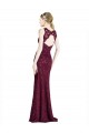 Sleeveless Burgundy Gold Keyhole Back A-Line Illusion Neck Prom Dress / Bridesmaid Dress Maidstone