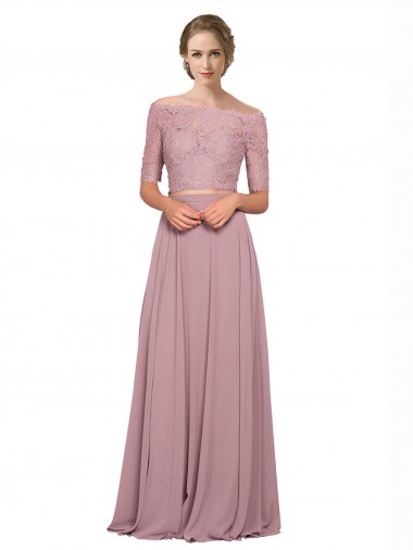 Short Sleeves A-Line Off the Shoulder Prom Dress / Bridesmaid Dress Maidstone