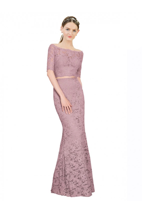 Short Sleeves Mermaid Off the Shoulder Prom Dress / Bridesmaid Dress Maidstone