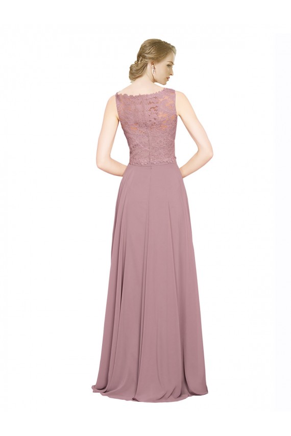 Sleeveless A-Line Illusion Neck Black Tie Prom Dress / Bridesmaid Dress Maidstone