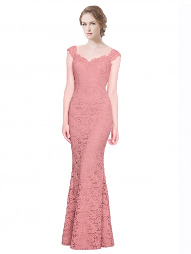 Sleeveless Salmon Mermaid Sweetheart Prom Dress / Bridesmaid Dress Maidstone