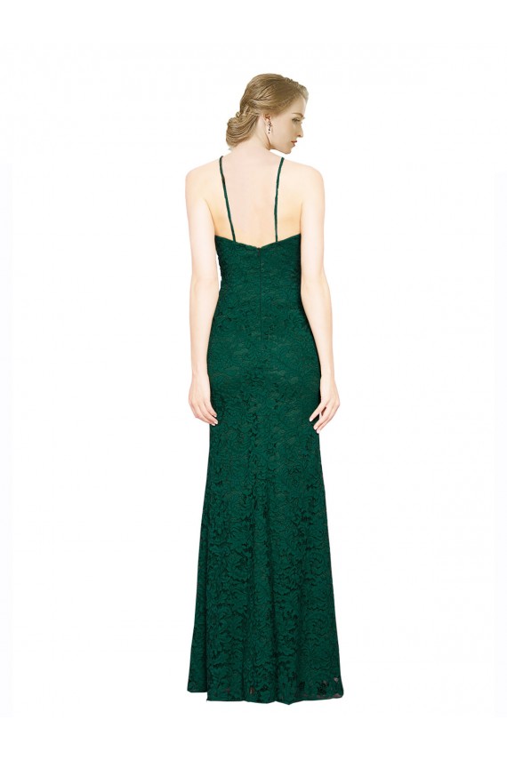 Sleeveless Dark Green Low Back Mermaid Halter Neck Prom Dress / Bridesmaid Dress Maidstone