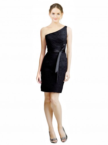 Sleeveless Black Open Back A-Line One Shoulder Bridesmaid Dress Maidstone