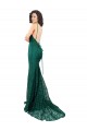 Sleeveless Dark Green Open Back Mermaid V-Neck Black Tie Evening Gown / Prom Dress / Bridesmaid Dress Maidstone