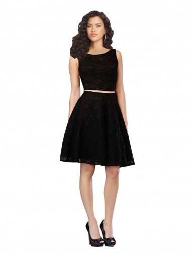 Sleeveless Black A-Line Jewel Neck Bridesmaid Dress Maidstone