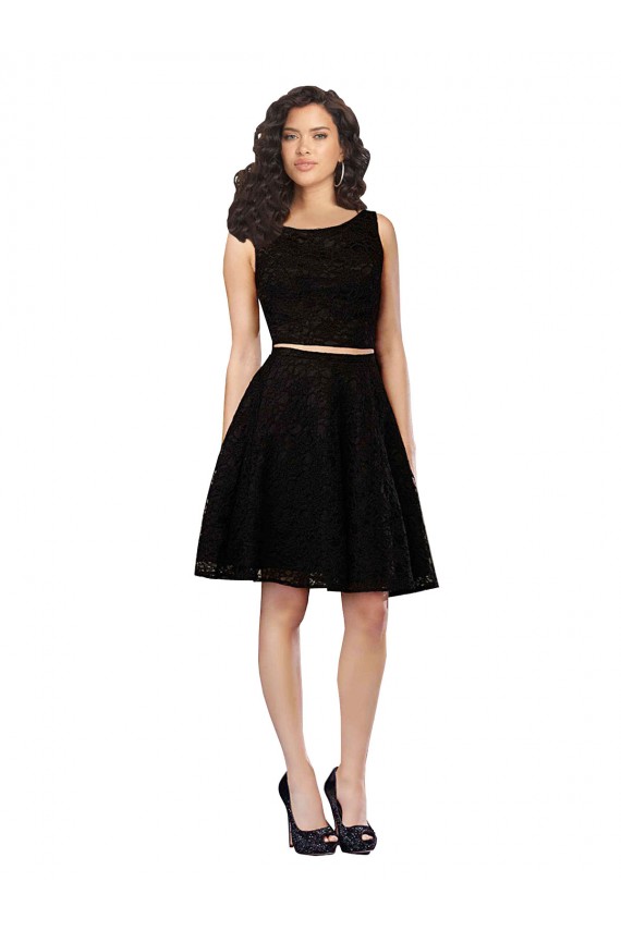 Sleeveless Black A-Line Jewel Neck Bridesmaid Dress Maidstone