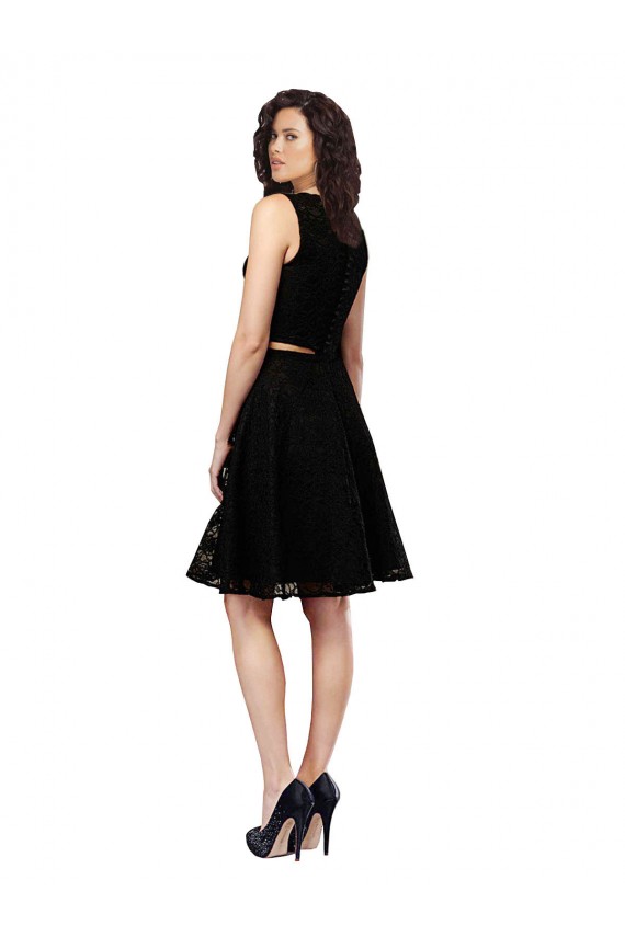 Sleeveless Black A-Line Jewel Neck Bridesmaid Dress Maidstone