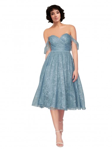 Sleeveless Keyhole Back A-Line Off the Shoulder Bridesmaid Dress Maidstone
