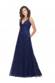 Sleeveless Dark Navy Low Back A-Line V-Neck Bridesmaid Dress Maidstone