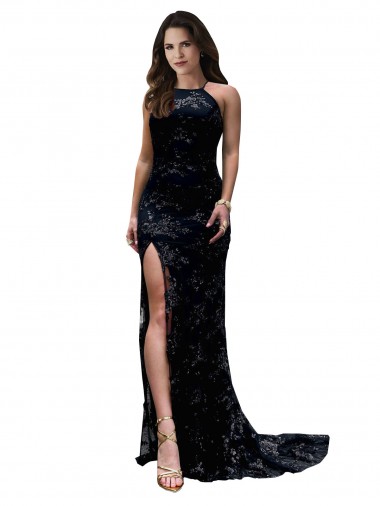 Sleeveless Black Open Back Mermaid High Neck Black Tie Evening Gown / Prom Dress / Bridesmaid Dress Maidstone