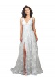 Sleeveless Off White Low Back A-Line Lace V-Neck Wedding Dress Maidstone