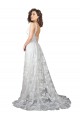 Sleeveless Off White Low Back A-Line Lace V-Neck Wedding Dress Maidstone