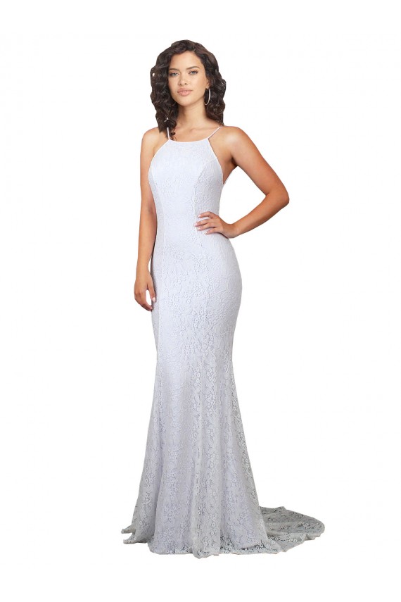 Sleeveless White Backless Mermaid High Neck Wedding Dress Maidstone