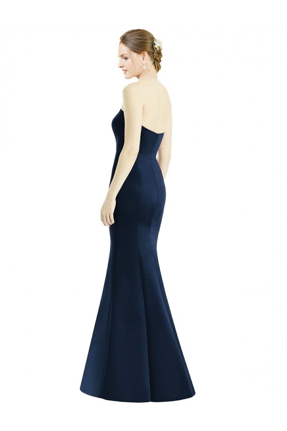 Sleeveless Dark Navy Mermaid Satin Sweetheart Bridesmaid Dress Maidstone