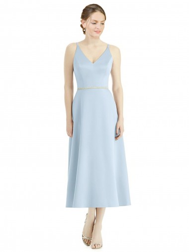 Sleeveless Light Sky Blue A-Line V-Neck Bridesmaid Dress Maidstone