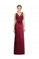 Sleeveless Burgundy A-Line Satin & Lace V-Neck Bridesmaid Dress Maidstone