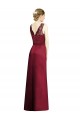 Sleeveless Burgundy A-Line Satin & Lace V-Neck Bridesmaid Dress Maidstone
