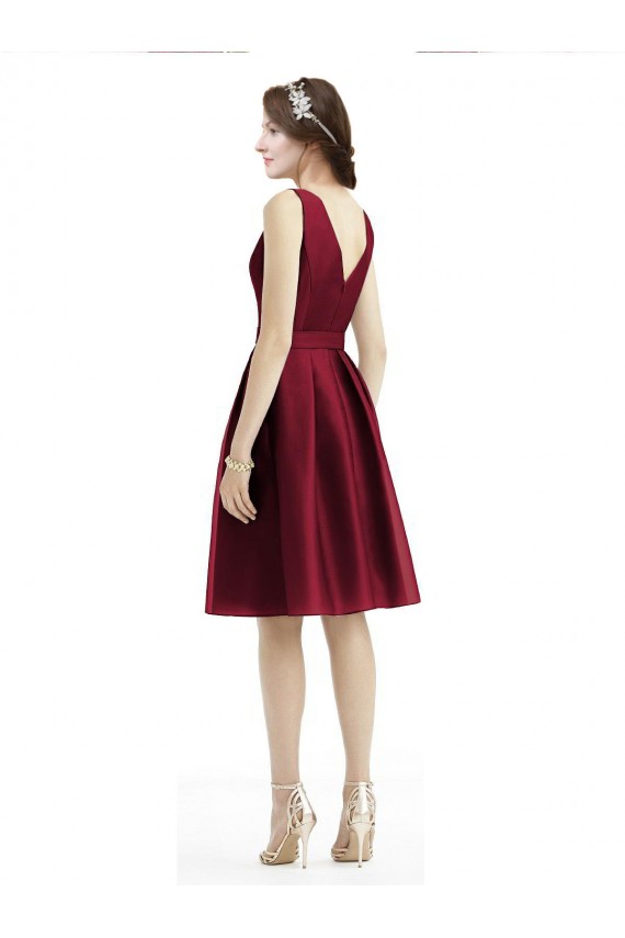 Sleeveless Burgundy A-Line Bateau Neck Bridesmaid Gown Maidstone
