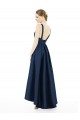 Sleeveless Dark Navy A-Line Bateau Neck High Low Bridesmaid Dress Maidstone