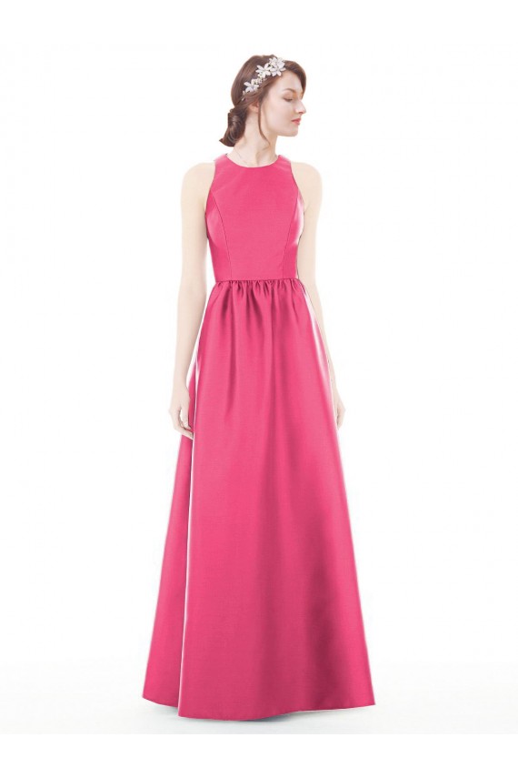 Sleeveless Ruby Keyhole Back A-Line Jewel Neck Bridesmaid Dress Maidstone