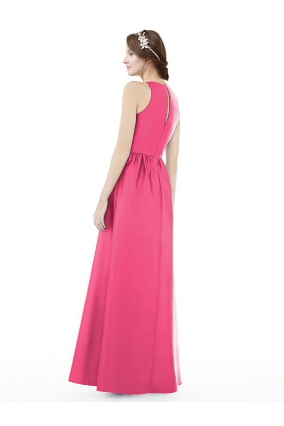 Sleeveless Ruby Keyhole Back A-Line Jewel Neck Bridesmaid Dress Maidstone