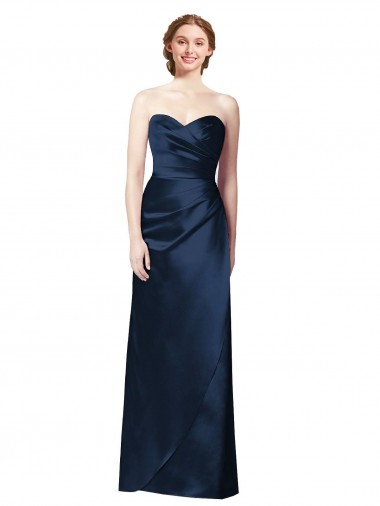Sleeveless Dark Navy A-Line Sweetheart Bridesmaid Dress Maidstone