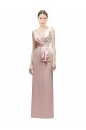Sleeveless Pink V-Back Sheath V-Neck Bridesmaid Dress Maidstone