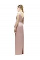 Sleeveless Pink V-Back Sheath V-Neck Bridesmaid Dress Maidstone