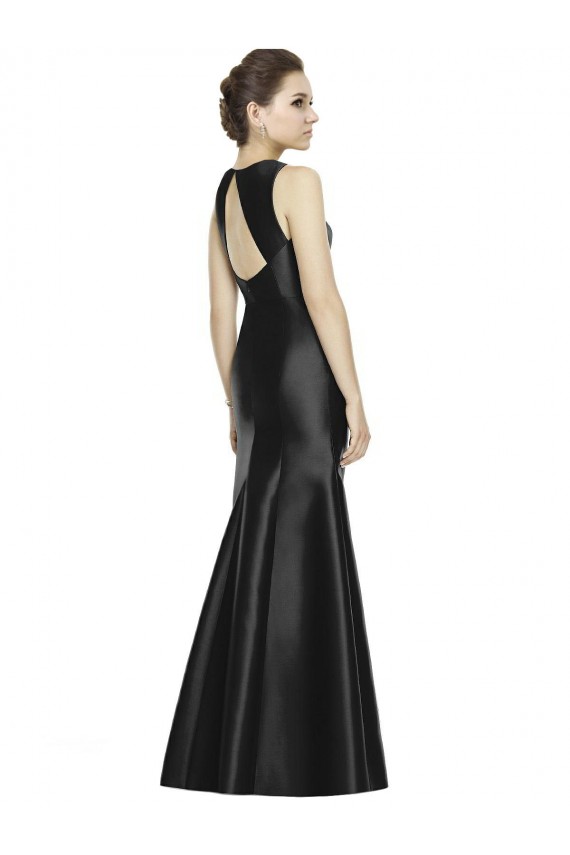 Sleeveless Black Keyhole Back Mermaid High Neck Bridesmaid Dress Maidstone