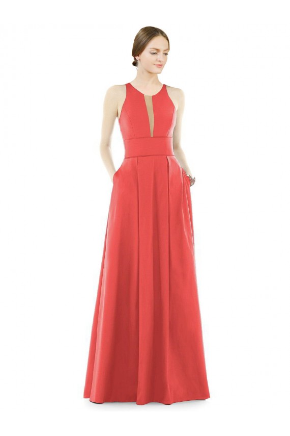 Sleeveless Firecracker A-Line Jewel Neck Bridesmaid Dress Maidstone
