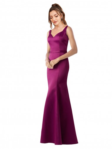 Sleeveless Merlot Open Back Sheath Bateau Neck Black Tie Evening Gown / Prom Dress / Bridesmaid Dress Maidstone