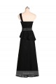 Sleeveless Black Mermaid Satin One Shoulder Bridesmaid Dress Maidstone