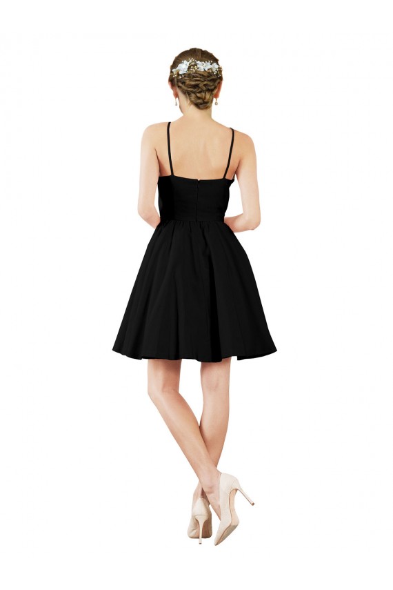 Sleeveless Dark Navy Open Back A-Line Halter Neck Bridesmaid Gown Maidstone