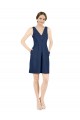 Sleeveless Dark Navy Open Back A-Line V-Neck Evening Gown / Bridesmaid Dress Maidstone