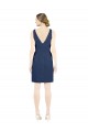 Sleeveless Dark Navy Open Back A-Line V-Neck Evening Gown / Bridesmaid Dress Maidstone