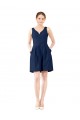 Sleeveless Dark Navy A-Line V-Neck Bridesmaid Gown Maidstone