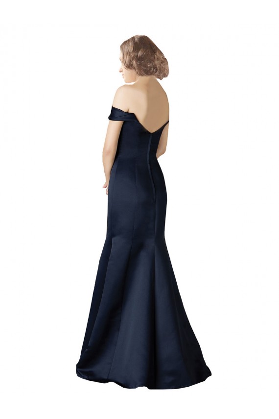 Cap Sleeves Dark Navy Mermaid Off the Shoulder Prom Dress / Bridesmaid Dress Maidstone