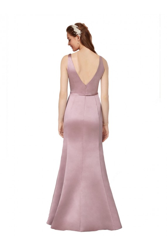 Sleeveless Burgundy V-Back Sheath V-Neck Formal Evening Gown / Prom Dress / Bridesmaid Dress Maidstone