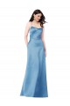 Sleeveless Sky Blue Criss Cross Back Sheath Spaghetti Straps Formal Evening Gown / Prom Dress / Bridesmaid Dress Maidstone