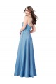 Sleeveless Sky Blue Criss Cross Back Sheath Spaghetti Straps Formal Evening Gown / Prom Dress / Bridesmaid Dress Maidstone