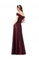 Cap Sleeves Burgundy Gold A-Line Off the Shoulder Black Tie Evening Gown / Prom Dress / Bridesmaid Dress Maidstone