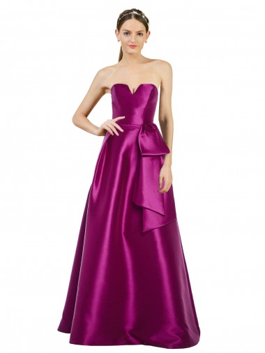 Sleeveless Merlot A-Line V-Neck Prom Dress / Bridesmaid Dress Maidstone