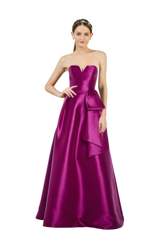 Sleeveless Merlot A-Line V-Neck Prom Dress / Bridesmaid Dress Maidstone