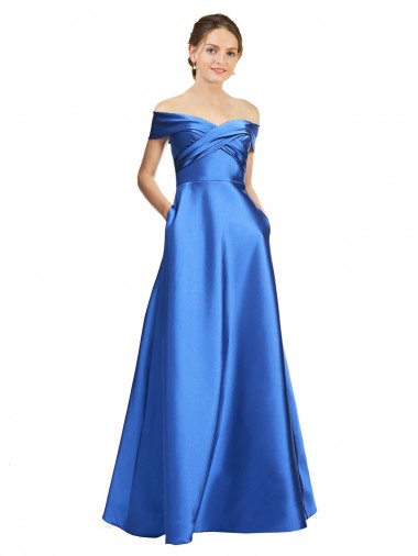 Sleeveless A-Line Off the Shoulder Black Tie Evening Gown / Prom Dress / Bridesmaid Dress Maidstone