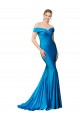 Sleeveless Peacock Blue Mermaid Off the Shoulder Formal Evening Gown / Prom Dress / Bridesmaid Dress Maidstone