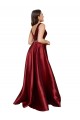 Sleeveless Burgundy V-Back A-Line V-Neck Formal Plus Size Evening Gown / Prom Dress / Bridesmaid Dress Maidstone
